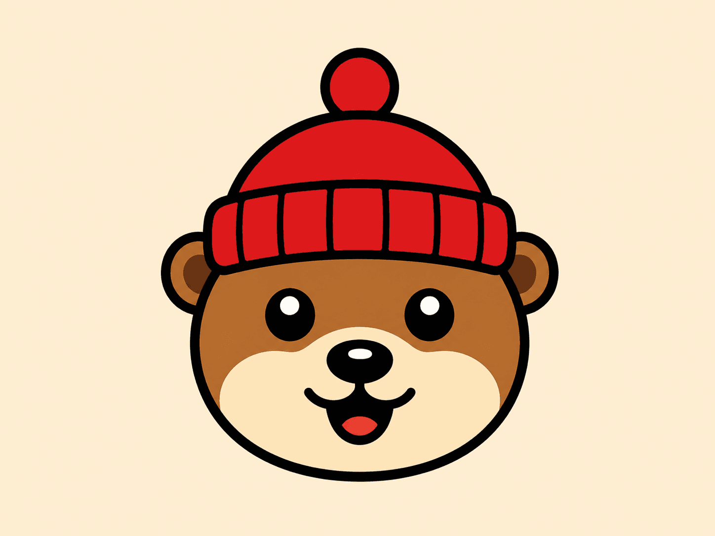 The otter now wearing its red knit beanie